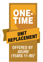 one time unit replacement offered by asure (years 11-99)